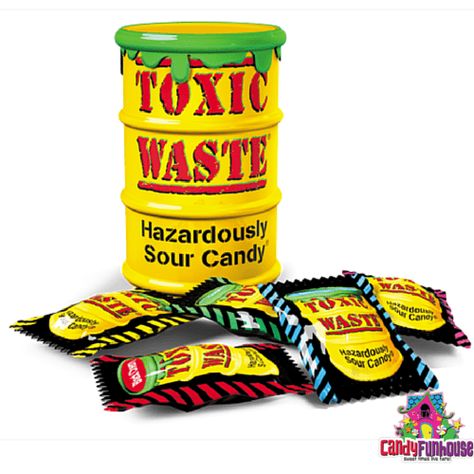 Toxic Waste - Sour Candy Essen, Toxic Waste Candy, Toxic Waste, Nostalgic Candy, Retro Candy, Candy Brands, Cute Snacks, Sour Candy, Novelty Toys