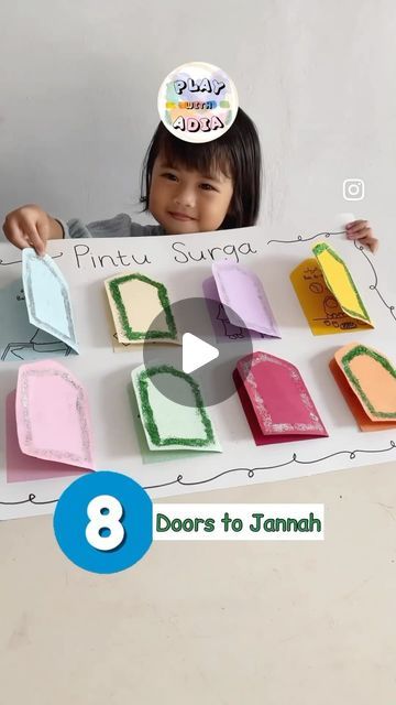 Ramadan & Eid - Crafts, Decor & DIYs on Instagram: "Thank you @playwithadia for creating this beautiful activity called ‘8 Doors to Jannah’  What are your thoughts everyone?" Ramadan, Doors, Diy Eid Decorations, Eid Activities, Eid Festival, Eid Crafts, Eid Decoration, Crafts Decor, Diy Door