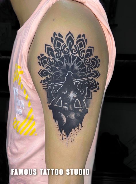 mahakal tattoo design ( cover up tattoo ) Arm Cover Up Tattoos Men, Mahakal Tattoo Design, Mahakal Tattoo, Arm Cover Up Tattoos, Tattoo Training, Coverup Tattoo, Training Studio, Famous Tattoos, Shiva Parvati