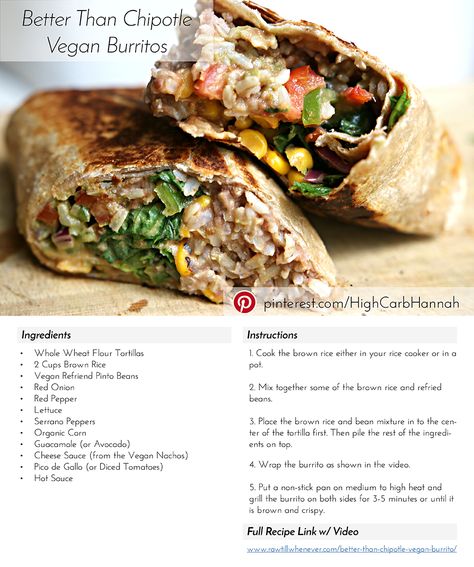 Badass Vegan Burrito Plant Based Proteins, Vegan Burrito, Pasti Sani, Meatless Recipes, Vegetarian Vegan Recipes, Tikka Masala, Vegan Cooking, Meatless Meals, Coffee Cafe