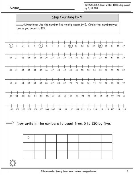 Subtraction Facts Worksheet, Skip Counting By 5, Skip Counting Worksheets, Line Math, Counting By 5's, First Grade Math Worksheets, Free Printable Math Worksheets, 2nd Grade Math Worksheets, Counting Worksheets