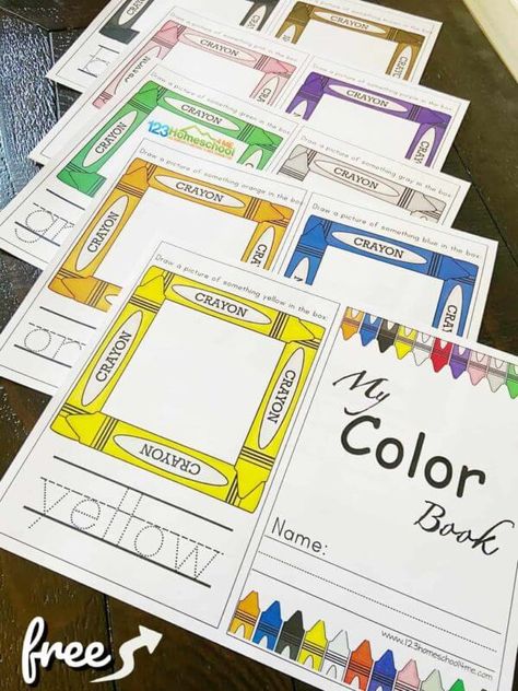 Color Preschool Worksheets, Color Books For Preschool, Preschool Teacher Resources, Color Day Activities For Kids, Color Recognition Preschool, English Starters, Color Lesson Plans, Color Word Activities, Work Printables