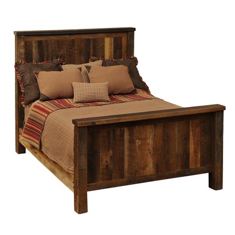 Barnwood Double Traditional Bed - Complete Rustic Deco Incorporated Barnwood Beds, Barnwood Headboard, Barnwood Bed, Lodge Furniture, Truck Bed Storage, Quality Bedroom Furniture, Matching Nightstands, Black Forest Decor, Rustic Bedroom Decor