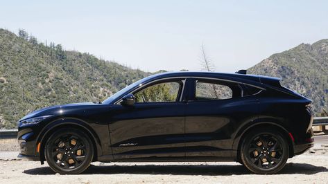 The 2023 Ford Mustang Mach-E Ford Mustang Mach E 2023, Mustang Mach E Black, Mustang Mach E, 2023 Ford Mustang, Performance Cars, Mustang Gt, Car Review, Tesla Model, Stitching Leather