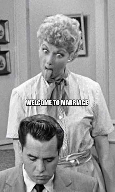 "Welcome to marriage." Happy Wife Happy Life Quotes, Happy Birthday Husband Funny, Wife Memes, Husband Meme, Hump Day Humor, I Love Lucy Show, Husband Quotes From Wife, Funny Drinking Quotes, Husband Quotes Funny