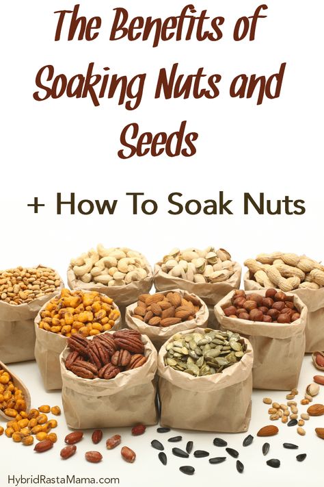 Are you soaking your nuts and seeds? If not, you should. Hybrid Rasta Mama outlines the benefits of soaking nuts and seeds plus provides a tutorial on how to soak nuts. It easier than you think! #nuts #seeds #soakingnuts Soak Nuts Before Eating, Almond Recipes Snacks, Nuts And Seeds Recipes, Dry Fruits Benefits, Seasoned Nuts, Seeds Benefits, Raw Nuts, Healthy Food Habits, Healthy Nuts