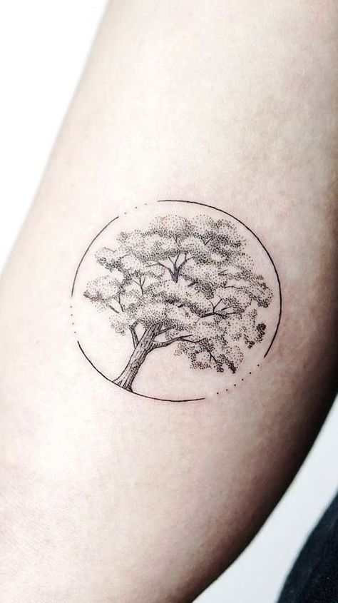 Tree Tattoos, Tattoos Tree, Tatoo Tree, Tree Tattoo Men, Oak Tree Tattoo, Shape Tattoo, Tree Tattoo Designs, Meaningful Tattoos For Women, Small Meaningful Tattoos