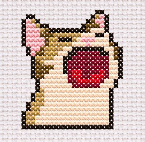 #Sewing, #Pattern, #Craft, #DIY, #2024, #Fabric, #Textile, #Handmade, #Fashion, #Design Memes Cross Stitch Pattern, Cross Stitch Patterns Cat Meme, Pixel Embroidery Cross Stitch, Cat Stitch Pattern, Orange Cat Cross Stitch Pattern, Axolotl Alpha Pattern, Cross Stitch Snake Pattern, Pompompurin Cross Stitch, Resident Evil Cross Stitch