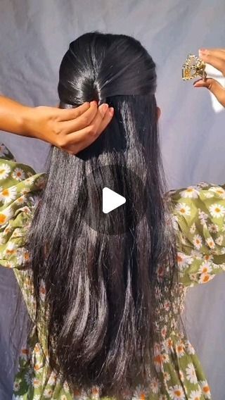 Front Hair Styles Easy, Simple Hairstyle For Saree, Indian Hair Cuts, Simple Bridal Hairstyle, Long Hair Indian Girls, Easy Party Hairstyles, Hair Style On Saree, Simple Hairstyle, Long Indian Hair