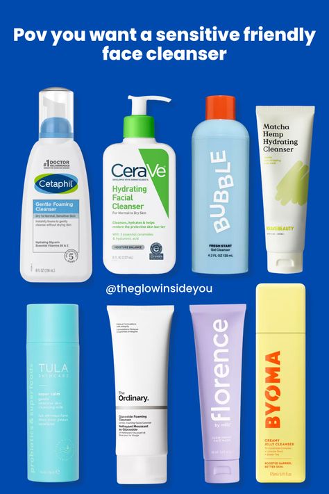 #facecleanser #skincare #sensitiveskin Good Face Washes For Acne, Good Cleansers, Affordable Cleanser, Skincare Routine Sensitive Skin, Best Face Cleanser, Face Wash For Sensitive Skin, Cetaphil Face Wash, Natural Morning, Best Cleanser