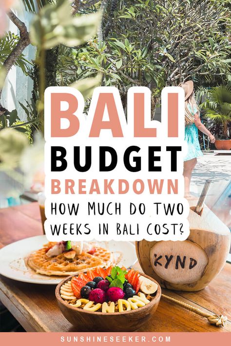 Are you wondering how much you should budget for two weeks in Bali? Click through to find out exactly how much I spent on accommodation, food, transport, shopping and activities in my daily Bali budget breakdown #bali #canggu #uluwatu #legian #eastbali #budget #travelinspo Bali Unique Stays, Traveling To Bali, Bali Budget, Shopping In Bali, Food In Bali, Bali Accommodation, Bali Bucket List, Bali Canggu, Bali Baby