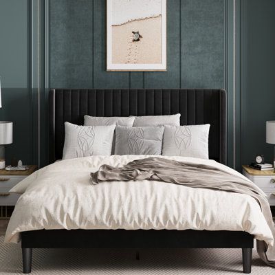 Masculine Room, Tufted Wingback Headboard, Food Type, Bedroom Ambiance, Wingback Bed, Wingback Headboard, California King Bedding, Bedroom Style, Mattress Springs