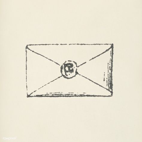 Envelope icon from L'ornement Polychrome (1888) by Albert Racinet (1825–1893). Digitally enhanced from our own original 1888 edition. | premium image by rawpixel.com Patchwork, Envelop Illustration, Envelope Sketch, Envelope Drawing, Envelope Tattoo, Old Envelope, Envelope Illustration, Writer Tattoo, Envelope Icon