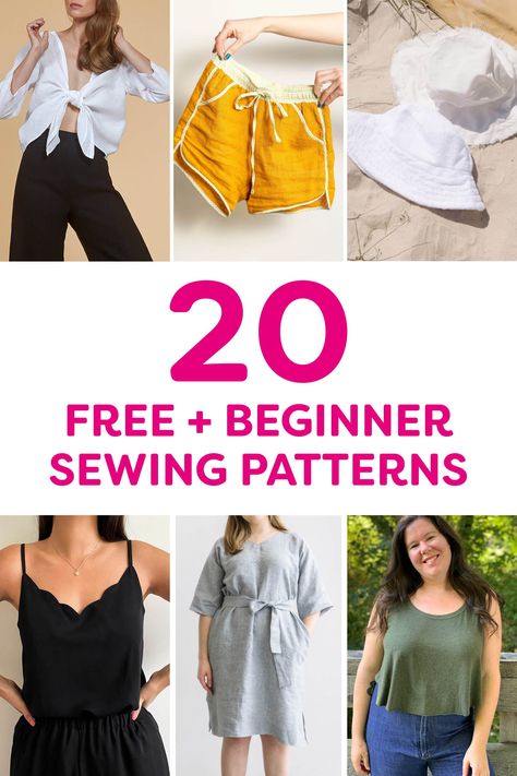 Couture, Beginner Pants Sewing Pattern, Sewing Clothes Women Beginner, Easiest Sewing Projects For Beginners, Adjustable Clothing Patterns, What To Sew For Beginners Clothes, Easy Beginner Sewing Patterns, Diy Easy Sewing Projects For Beginners, Easy Free Sewing Patterns For Beginners