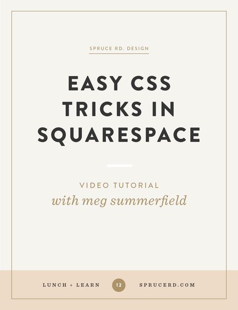 Easy CSS Tricks in Squarespace | Spruce Rd. | In this video tutorial, Meg Summerfield and Spruce Rd. walk through a few easy CSS modifications to make to your squarespace site. These tricks are applicable to all templates, and can be made today to your site! Space Website, Squarespace Inspiration, Squarespace Hacks, Css Tricks, Square Space, Squarespace Tutorial, Squarespace Blog, Squarespace Web Design, Squarespace Design