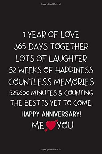 1 Year of love 365 days together lots of laughter 52 weeks of happiness... Happy anniversary!: Funny Novelty Journal ... Relationship Anniversary Quotes, 1st Anniversary Quotes, Happy New Year Love Quotes, Love Anniversary Wishes, Anniversary Message For Boyfriend, Anniversary Wishes For Boyfriend, Happy Anniversary Funny, New Year Love Quotes, Anniversary Quotes For Boyfriend