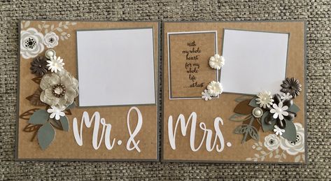 Wedding Scrap Booking Ideas, Wedding Photo Scrapbook, Pre Wedding Scrapbook Ideas, Wedding Gift Scrapbook, Wedding Scrapbook Pages Ideas, Wedding Photo Scrapbook Ideas, Elegant Scrapbook Pages, Engagement Scrapbook Ideas Layout, Wedding Album Scrapbooking Ideas