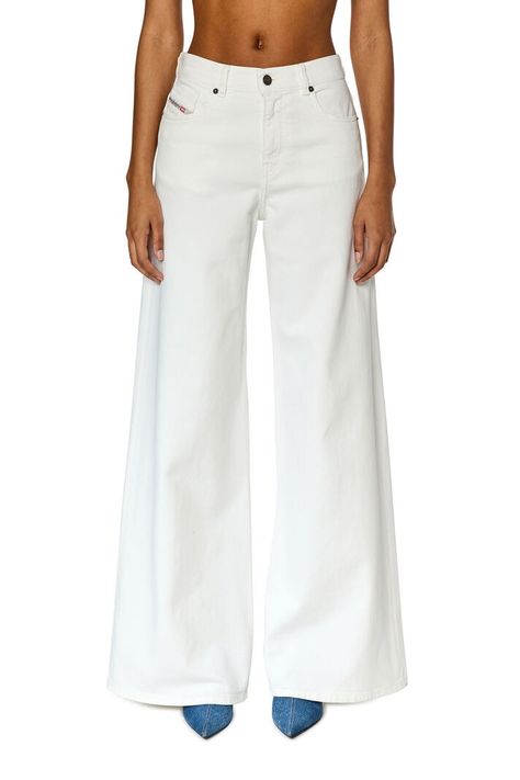 1978 Woman: bootcutandflare White Jeans | Diesel Flare Jeans White, White Flared Jeans, Off White Jeans, Club Look, Slim Style, Dance Club, Artificial Stone, Diesel Jeans, Jeans Bootcut