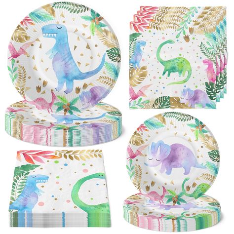 PRICES MAY VARY. The package Includes 20 x 9-inch plates, 20 x 7-inch plates, and 20 x 6.3-inch napkins. High Quality: colorful and vivid printing, made of high-quality environmentally friendly and non-toxic materials, bring brilliant performance to your dinosaur party. Unique Design: Specially designed for dinosaur birthday parties. Trust me, and it will make your children happy. One-stop Shopping: The set includes plates and cups of different sizes. We also provide other dinosaur party supplie Pink Dinosaur Birthday Party, Three Rex Birthday Party, Pink Dinosaur Birthday, Dinosaur Party Plates, Party Plates And Napkins, Three Rex Birthday, Pink Dinosaur Party, Girl Dinosaur Party, Girl Dinosaur Birthday