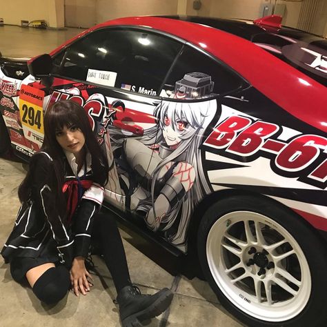Vampires sure love the color red!   This cosplayer was compelled to take a picture with this amazing otaku car at Animanga2019!   Photo by: (Instagram) @ xxra.ch Source: https://instagram.com/p/B0wwZR9A9Sy/  #itasha #otaku #cars #anime #itashaalliance #geek #nerd #vampireknight #yukikuran Jdm Girls, Images Hello Kitty, Mobil Drift, Pimped Out Cars, Image Swag, Street Racing Cars, Vampire Knight, Street Racing, Pretty Cars