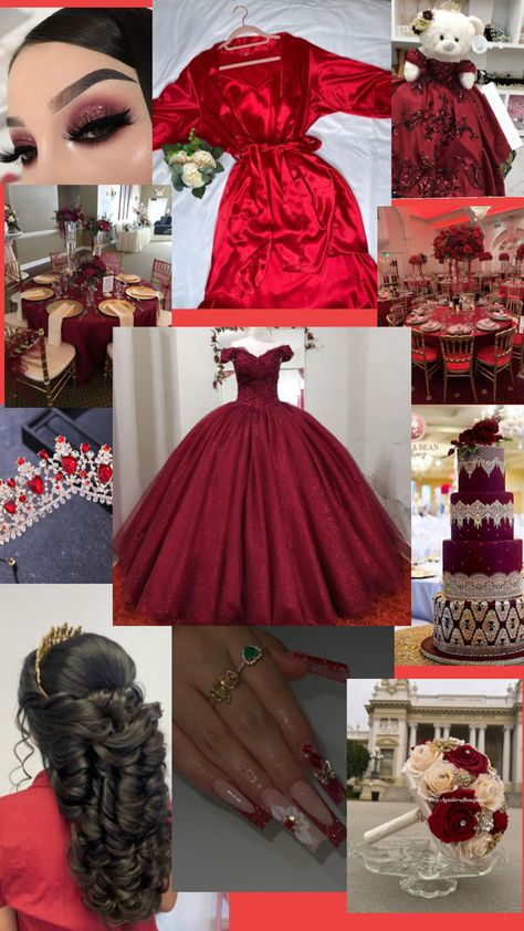 Dresses, Maroon Quince, Quince Theme, Quince, Red