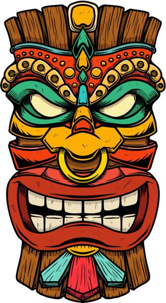 Tiki Maske, Tiki Tattoo, Tiki Faces, Tiki Head, Tiki Statues, Tiki Totem, Tiki Mask, Tiki Art, Posca Art