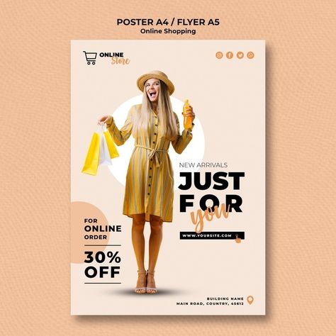 Online Shopping, Free Psd Files, Free Psd, Flyer Template, Lorem Ipsum, Graphic Resources, Square