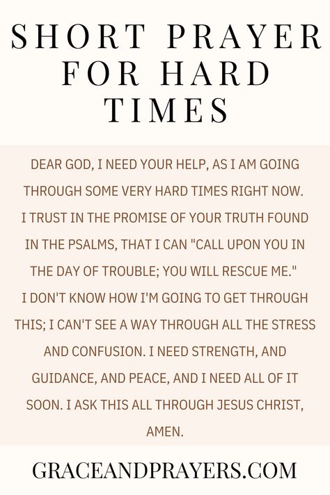 Are you seeking prayers for hard times? Then we hope these 8 prayers will strengthen you and support you through your struggles. Click to read all prayers for hard times. Prayer For Hard Times Strength, Prayers For Hard Days, Friend Support Quotes Hard Times, Prayers For Strength Hard Times, Having Faith Quotes Hard Times, Positive Quotes For Life Encouragement Strength Hard Times, When Things Get Tough Quotes, Prayer For Stressful Times, Inspirational Prayers Encouragement