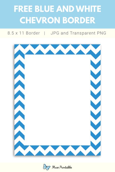 Printable Borders, Chevron Borders, Printable Border, Page Border, Frame Border Design, Page Borders, Free Frames, Optical Art, Blue Chevron