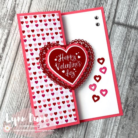 Simple Fun Fold Cards to Make for Valentine's Day - Z Fold Card Valentine Cards To Make, Hadiah Valentine, Stampin Up Valentine Cards, Stampin Up Anleitung, Valentines Day Cards Diy, Simple Card Designs, Valentine Heart Card, Valentines Day Cards Handmade, Valentine Love Cards
