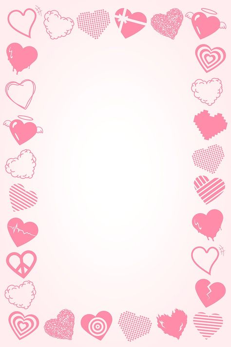 Valentines day frame psd, cute heart border design | free image by rawpixel.com / ton Pink Border Design, Heart Border Design, Valentine Border, Valentines Border, Valentines Day Frame, Valentines Day Border, Crown Tattoo Design, Border Templates, Heart Border