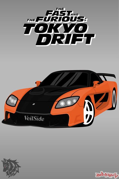 Mazda RX-7 fast and furious Tokyo drift Edition vector art, car artwork, car art, car illustration, vector arts, car designs, automotive designs, car vectors, vector artwork, racing car designs, jdm, jdm cars, drift, drift cars, drifting, orange, black, wheels, hot wheels, Mazda, Japanese cars, jdm market, jdm cars, drift car, fast and furious, fast and furious cars, fast and furious Tokyo drift, fast and furious, f&f, f&f cars, movies, movie cars, English movies. Jdm Cars Fast And Furious, Fast And Furious Car Posters, Fast And Furious Mazda Rx7, Fast And Furious Cars Tokyo Drift, Fast And Furious Tokyo Drift Wallpaper, Fast And Furious Cars Drawing, Tokyo Drift Poster, Fast And Furious Drawings, Cars Fast And Furious