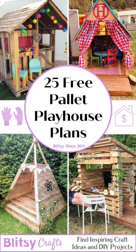 Play House Plans, Diy Pallet Playhouse, Pallet Playground, Chic Mudroom, Casa In Pallet, Diy Kids Playground, Pallet Kids, Pallet Playhouse, Outdoor Pallet Projects