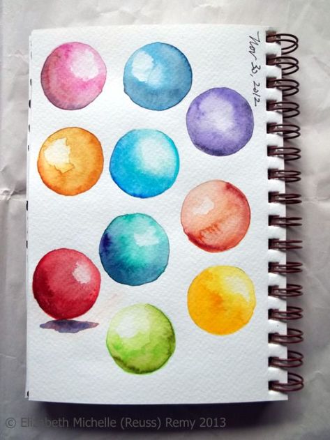 Watercolor Tutorials and Techniques - Watercolor Shaded Spheres - How To Paint With Watercolor - Make Watercolor Flowers, Ocean, Sky, Abstract People, Landscapes, Buildings, Animals, Portraits, Sunset - Step by Step Art Lessons for Beginners - Easy Video Tutorials and How To for Watercolors and Paint Washes #art #watercolor #diyart #artlessons #painting http://diyjoy.com/watercolor-tutorials Landscape Designs, Layout Editorial, Arte Doodle, Watercolor Lessons, Watercolor Projects, Watercolor Painting Techniques, 수채화 그림, Lukisan Cat Air, Watercolor Art Lessons