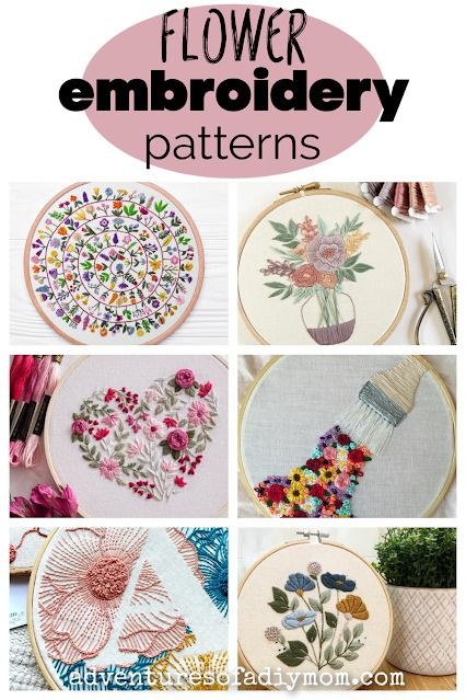 Make floral embroidery art with one of these amazing flower embroidery patterns. Embroidery Pdf Patterns Free, Beading Patterns Free Tutorials, Hand Embroidery Patterns Free Printable, Cross Stitch Patterns Free Disney, Embroidery Stitches Flowers, Floral Hand Embroidery, Hand Embroidery Patterns Free, Basic Embroidery, Quick And Easy Crafts