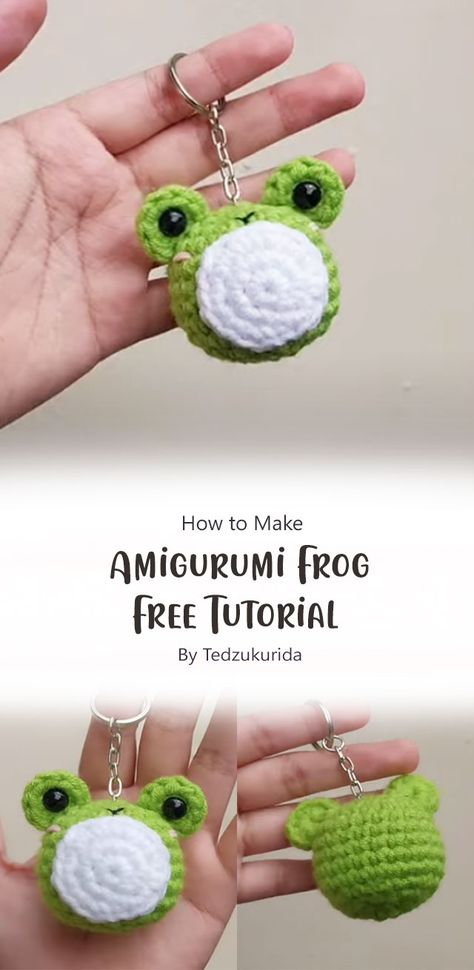 In the enchanting world of Amigurumi Frog Tutorial By Tedzukurida, you’ll embark on a crochet journey like no other. This captivating tutorial provides step-by-step guidance to create your very own amigurumi frog, encouraging creativity and self-expression. Amigurumi Patterns, Crochet Frog Keychain Pattern, Crochet Owl Keychain Pattern Free, Key Ring Crochet Free Pattern, Frog Crochet Ideas, Crochet Frog Patterns Free, Keychains Crochet Pattern Free, Crochet Keyring Free Pattern Amigurumi, Crochet Frog Keychain Free Pattern