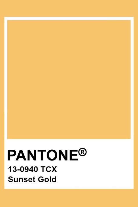 Pantone Sunset Gold Pantone Tcx, Pantone Color Chart, Yellow Pantone, Pantone Swatches, Pantone Palette, Pantone Colour Palettes, Palette Design, Paint Swatches, Color Chip