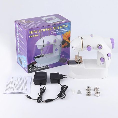 Electric Sewing Machine Mini Sewing Machines With Light Portable Sewing Toys For Beginner Sewing Kit For Household Birthday Gift Couture, Mini Sewing Machine, Sewing Machine Stitches, Sewing Handbag, Household Sewing Machine, Household Sewing, Portable Bag, Diy Small, Sewing Toys