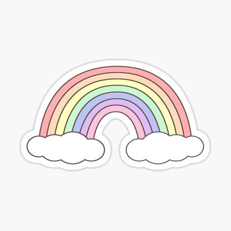 "rainbow" Sticker by heyzori | Redbubble Printable Stickers Rainbow, Cute Sticker Design Ideas, Colorful Printable Stickers, Cute Redbubble Stickers, Cute Aesthic Stickers, Stickers Drawing Ideas, Cute Simple Stickers, Simple Sticker Ideas, Aesthic Stickers