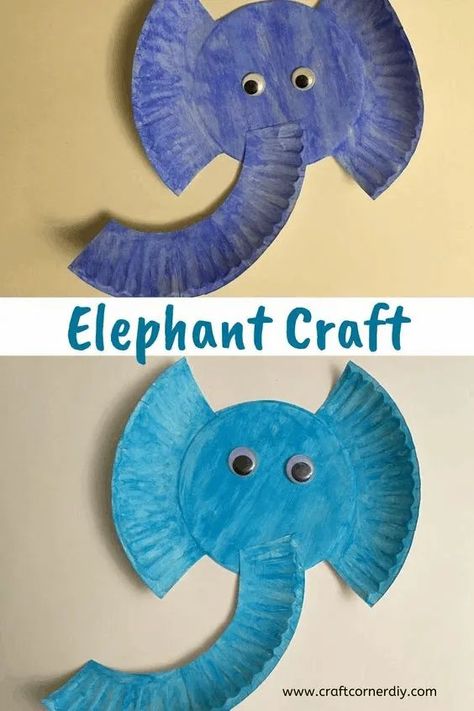 Art For Afterschoolers, Simple Arts And Crafts For Preschoolers, Tissue Paper Animal Crafts, Bird Art For Preschool, Elephant Art Activity, Elephant Lesson Plan Preschool, E Is For Preschool Craft, Elephant Making Craft, Simple Craft Preschool