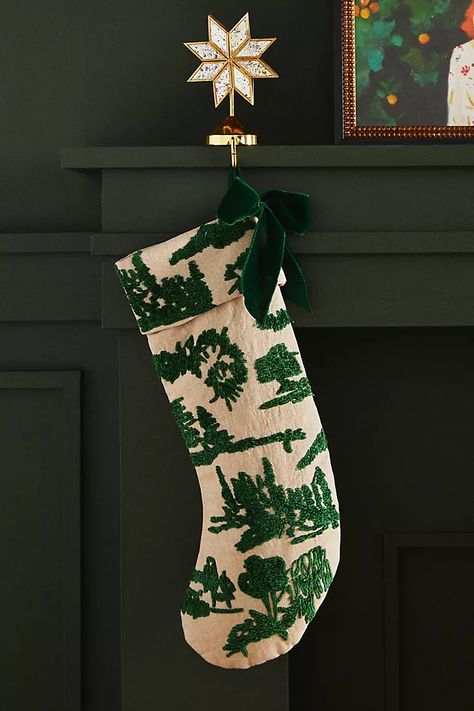 Natal, Christmas Stockings Aesthetic, Hanging Christmas Stockings, Embroidered Stockings, Family Christmas Stockings, Embroidered Christmas Stockings, Stocking Tree, Holiday Market, New Year Decor