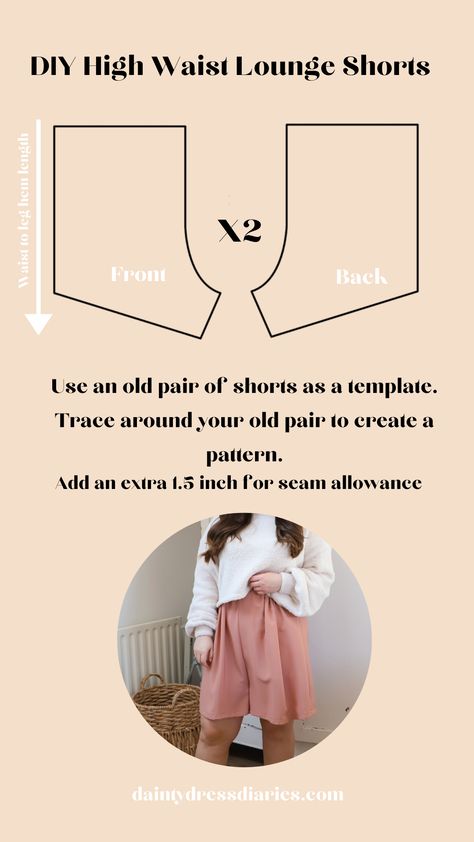 Shorts Template Sewing, Jean Shorts Pattern, Wide Leg Shorts Pattern Free, High Waist Shorts Pattern, A Line Shorts Pattern, Easy Shorts Sewing Pattern, How To Sew Shorts, Skirt Patterns Sewing Free, High Waist Skirt Pattern