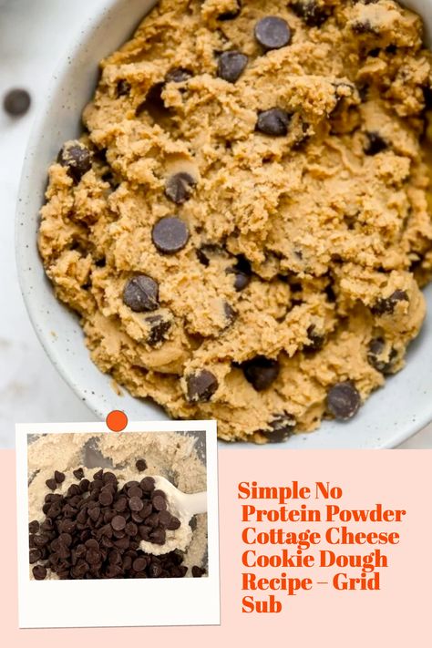 Craving a sweet treat but don't want to indulge in unhealthy options? Look no further! Our Simple No Protein Powder Cottage Cheese Cookie Dough Recipe – Grid Sub is perfect for satisfying your dessert cravings while staying on track with your health goals. This delicious recipe incorporates cottage cheese, cookie dough, and keto-friendly ingredients for a delightful cookie dough dip that requires no flour and no protein powder. Don't miss out on this delightful dessert – try the recipe today! Single Serve Cottage Cheese Cookie Dough, Cottage Cheese Cookie Dough No Protein Powder, Protein Powder Cottage Cheese, Low Calorie Cookie Dough, Cottage Cheese Cookie Dough, Edible Dough, Healthy Era, Oat Flour Cookies, Protein Powder Cookies