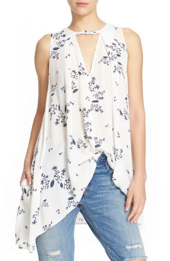 Free People 'Tree Swing' Sleeveless Top Sleeveless Top Pattern, White Singlet, Bell Sleeve Bodysuit, Night Out Tops, Sleeveless Tunic Tops, Dresses Beautiful, People Tree, Free People Blouse, Tree Swing