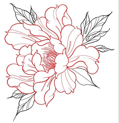 Tattoos Black Women, Japanese Peony Tattoo, Tattoo Japonais, Red Flower Tattoos, Peony Flower Tattoos, Megan Williams, Flores Tattoo, Japanese Flower Tattoo, Flower Tattoo Drawings