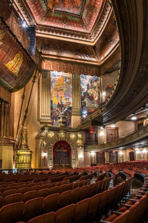 The Beacon Theatre One of the last "great movie palaces of New York," The Beacon Theatre was designated a landmark in 1979. Art Deco in style with a lavish rotunda lobby, the space still functions as a theater with a regular calendar of music and comedy performances. Read more: Best places to travel in 2015 Theatre Architecture, Classic Movie Theaters, Historic Theater, New York Landmarks, Theater Architecture, Theatre Interior, Majestic Theatre, Performing Arts School, Nyc Tours