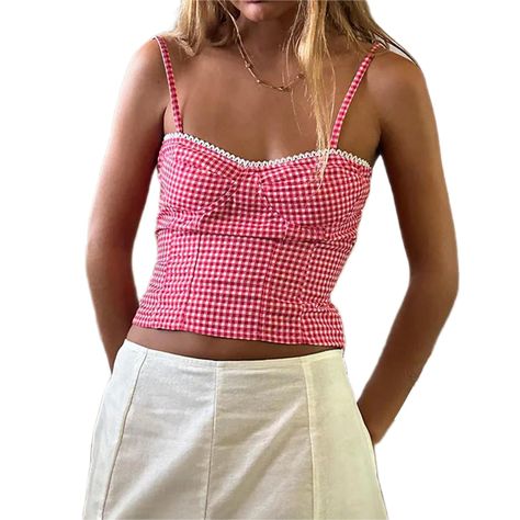 PRICES MAY VARY. Material: Women y2k gingham tank top is made of polyester and spandex, cozy and soft, durable and breathable. It’s a necessary item in your summer closet. Features: Sleeveless gingham crop top, y2k gingham tank top, red gingham top y2k, cute tank tops y2k, cute sleeveless gingham top, y2k lace trim tank top, coquette gingham tank top, coquette aesthetic tank tops, tie front gingham vest, plaid lace cami top, red gingham top aesthetic, y2k coquette tank top. Size: There are 3 siz Upcycling, Spain Wardrobe, Aesthetic Plaid, Gingham Crop Top, Fuzzy Hat, Y2k Tank Top, Crop Top Sleeveless, Backless Shirt, Thrift Inspo