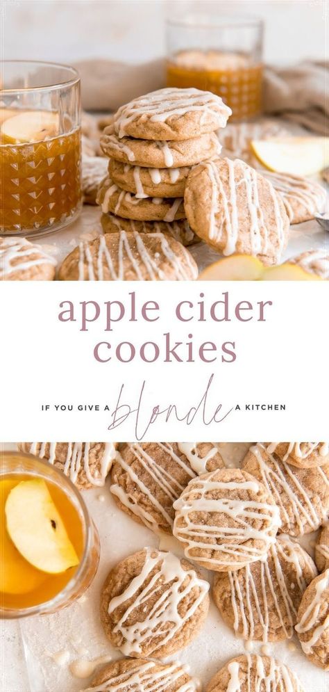 Cookie Trailer, Apple Cider Desserts, Apple Cider Reduction, Cider Cookies, Apple Cider Cookies, Patty Cakes, Fall Cookie Recipes, Apple Cider Recipe, Fall Drink