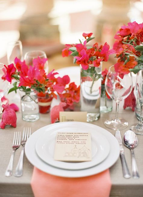 Bougainvillea Cluster Centerpieces Bougainvillea Wedding, Pink Wedding Ideas, Coral Charm Peony, Flower Colour, Blush Wedding Flowers, Pink Wedding Theme, Unique Wedding Flowers, Bouquets Wedding, Flowers Bouquets