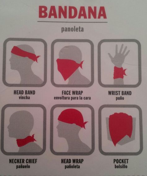 (some) Different ways to tie a bandana! Types Of Bandana Styles, What To Wear With A Bandana, Bandana Color Meaning, Bandana Styling Outfits, Different Ways To Style Bandana, Different Ways To Style A Bandana, Different Ways To Tie A Bandana, How To Style Bandanas Men, How To Bandana